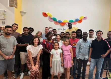 Mission trip group in Europe