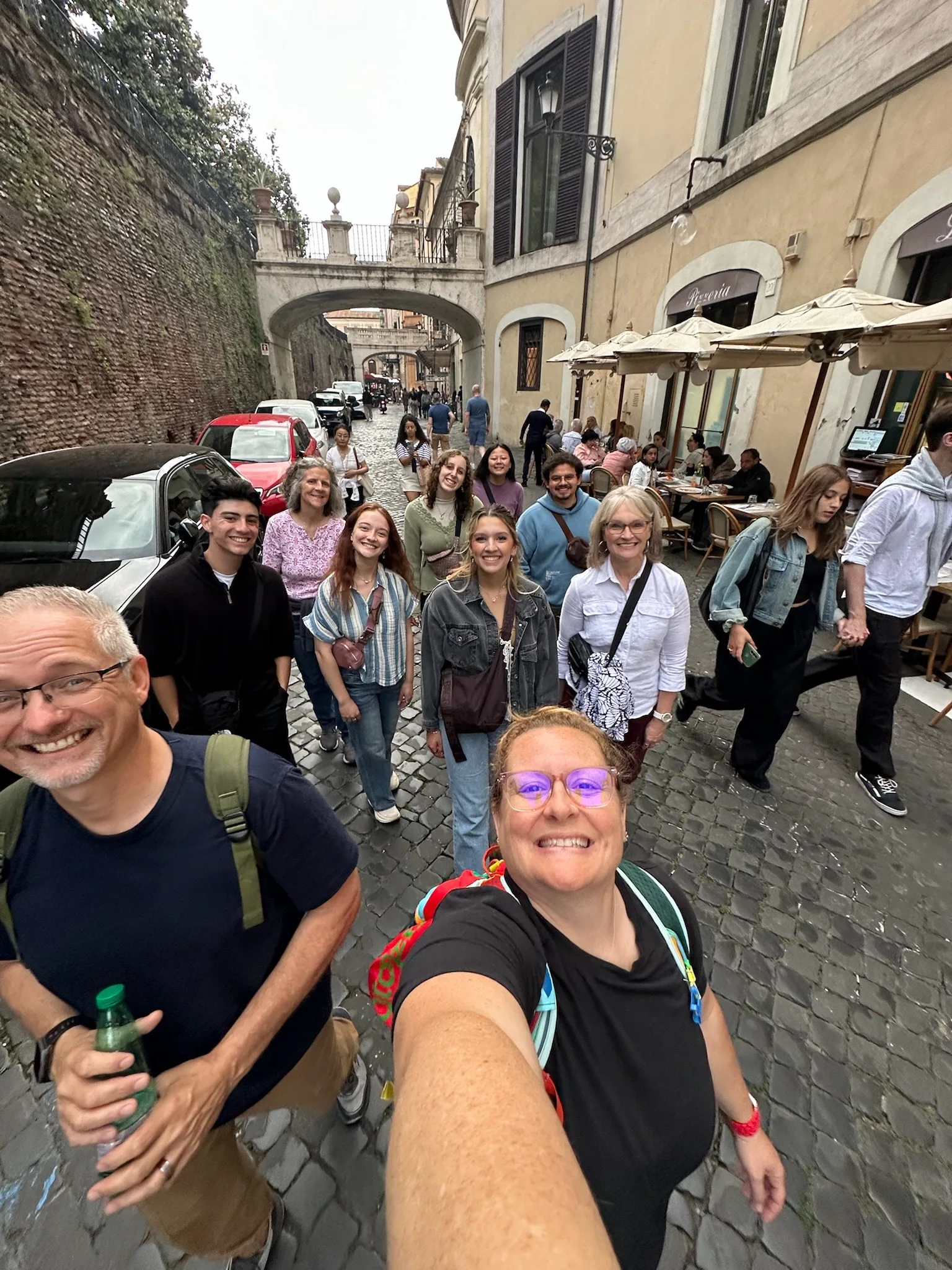 mission trip to europe team walking